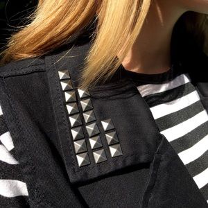 Studded/Black Denim PUNK ROCK Vest